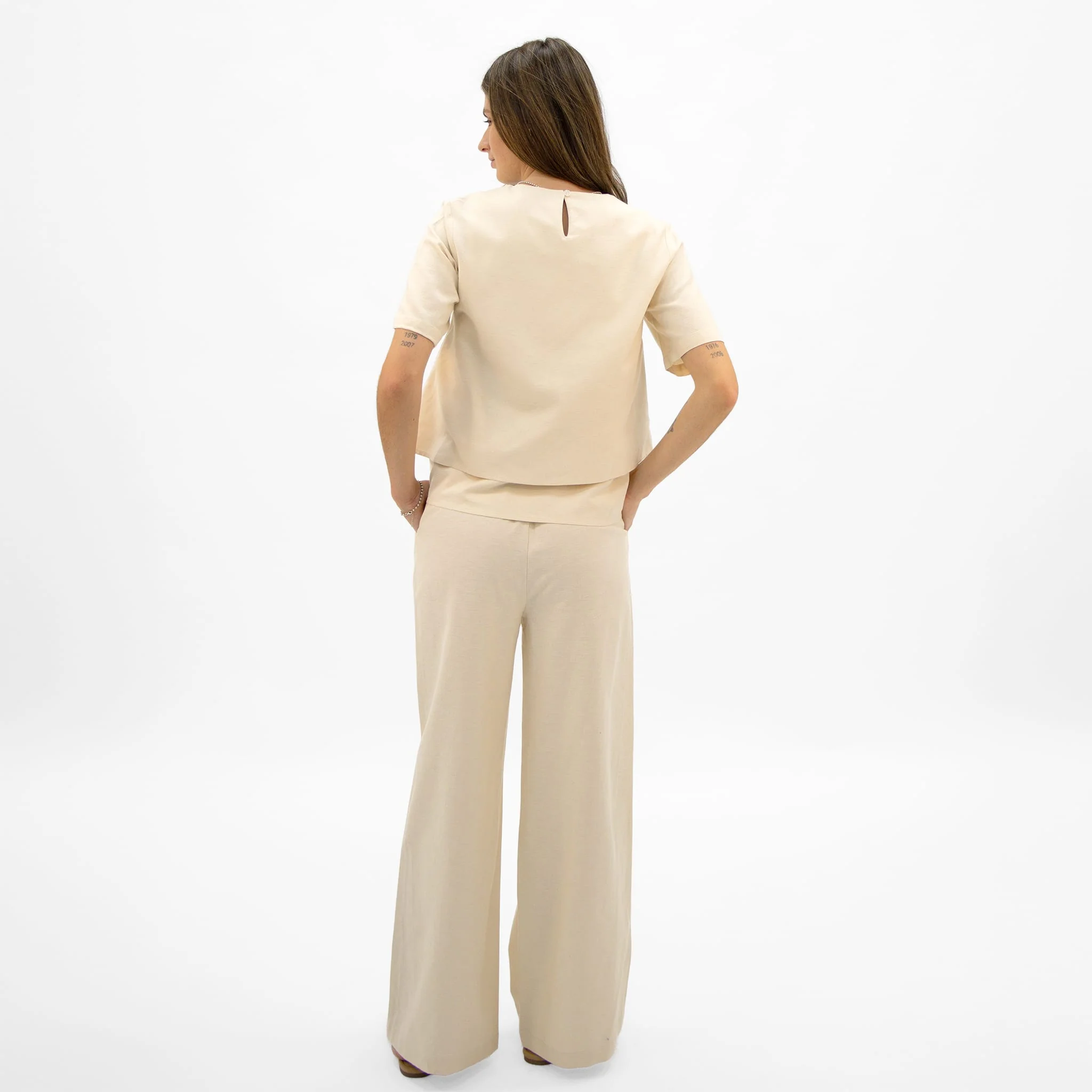 T-shirt Allaitement Lin Beige - Image 7