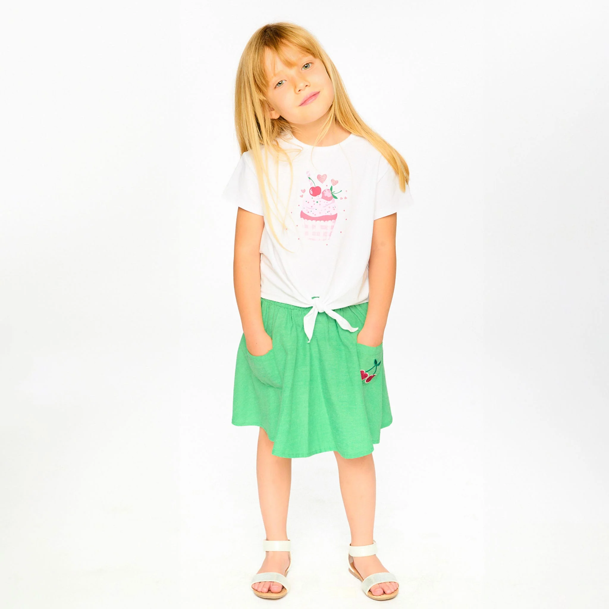T-shirt Cupcake Cerise 7-10ans - Image 2
