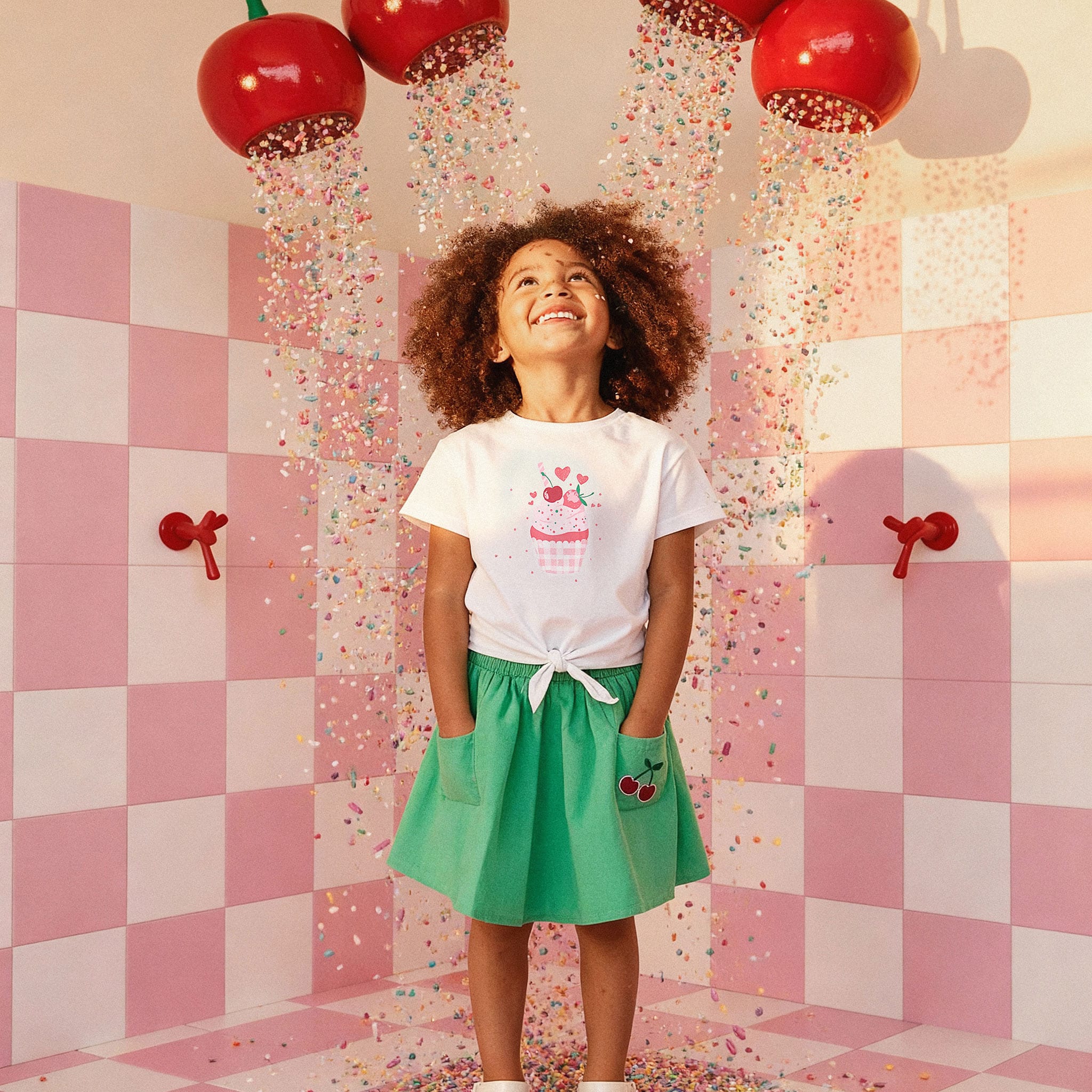 T-shirt Cupcake Cerise 7-10ans - Image 7