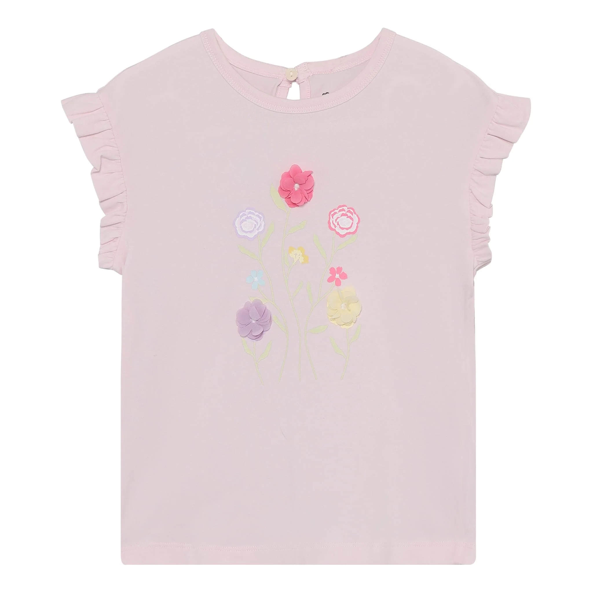 T-shirt Volant Fleurs 3-8ans