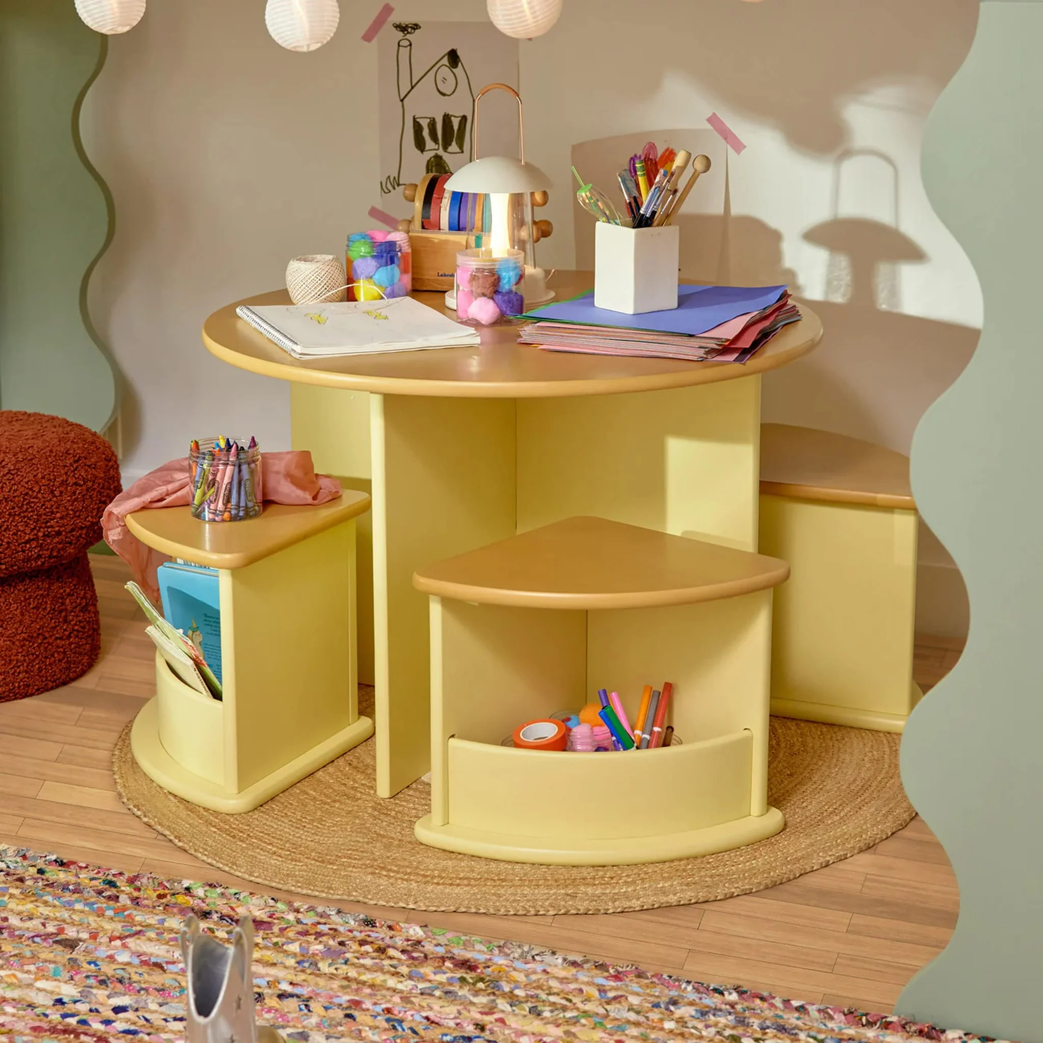Table de jeu emboîtable Nessa - Miel et Jaune - Image 2