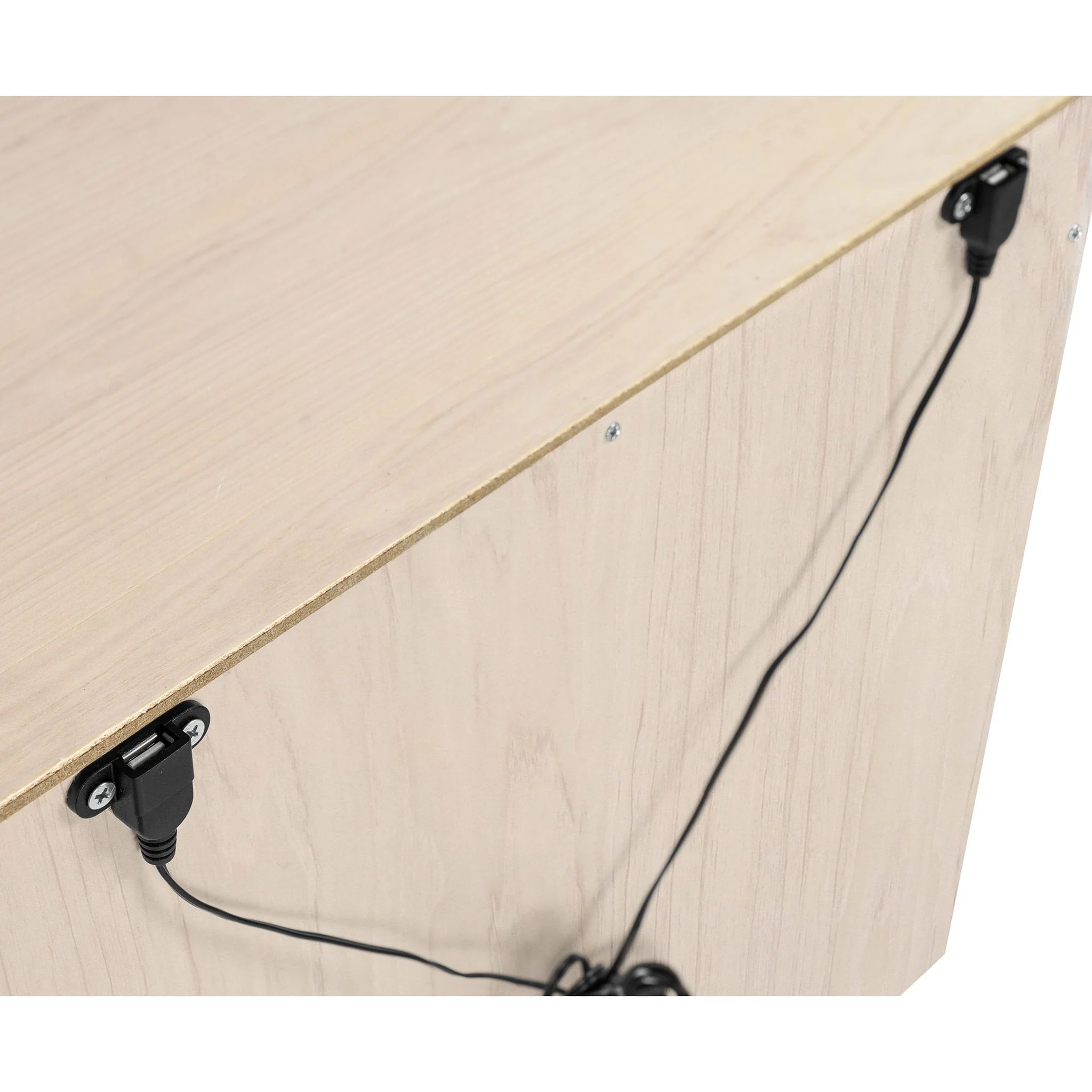 Table de Nuit Hudson avec port USB - Naturel Blanchi / Blanc - Image 7