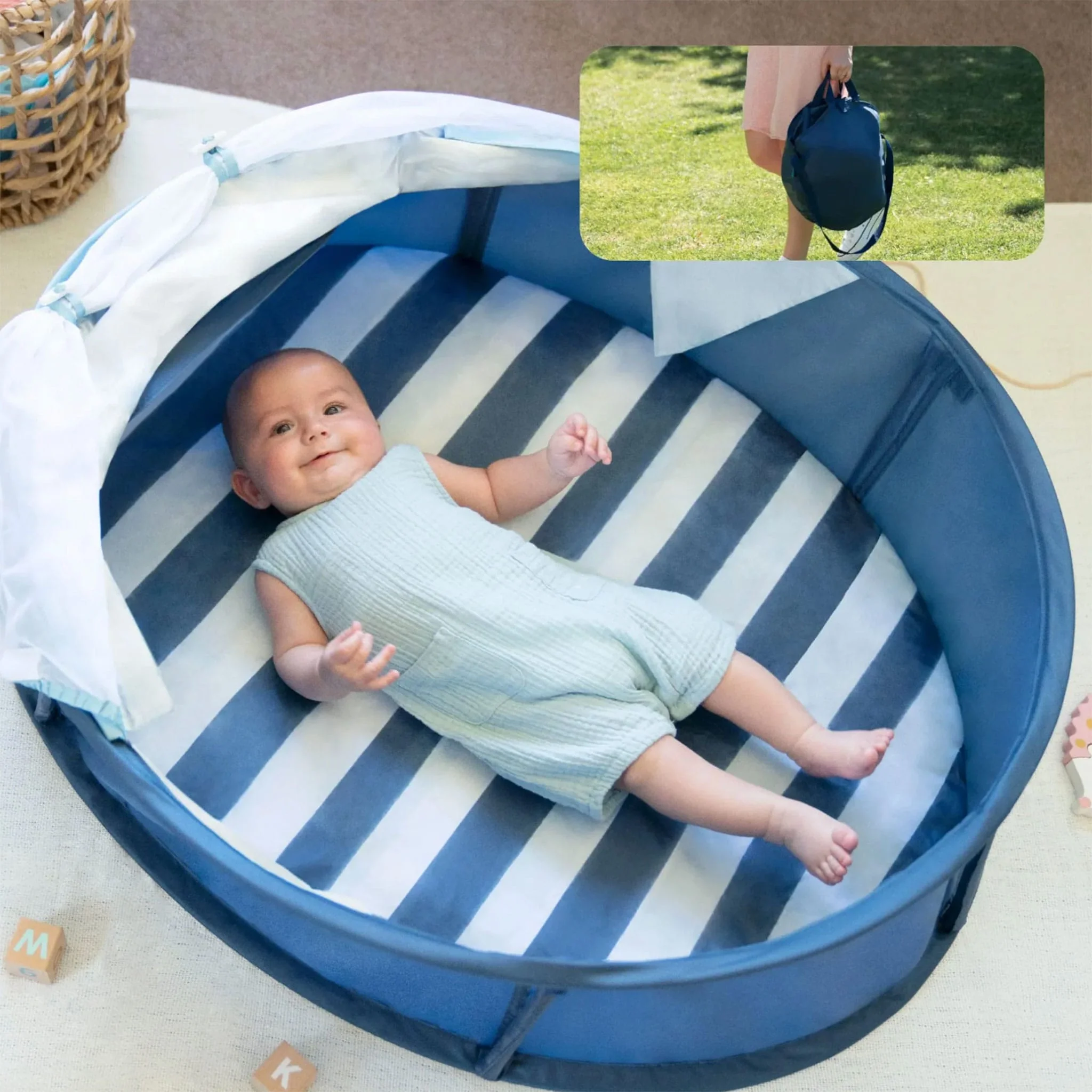Tente Anti-UV / Anti-Moustique Babyni - Marinière - Image 2