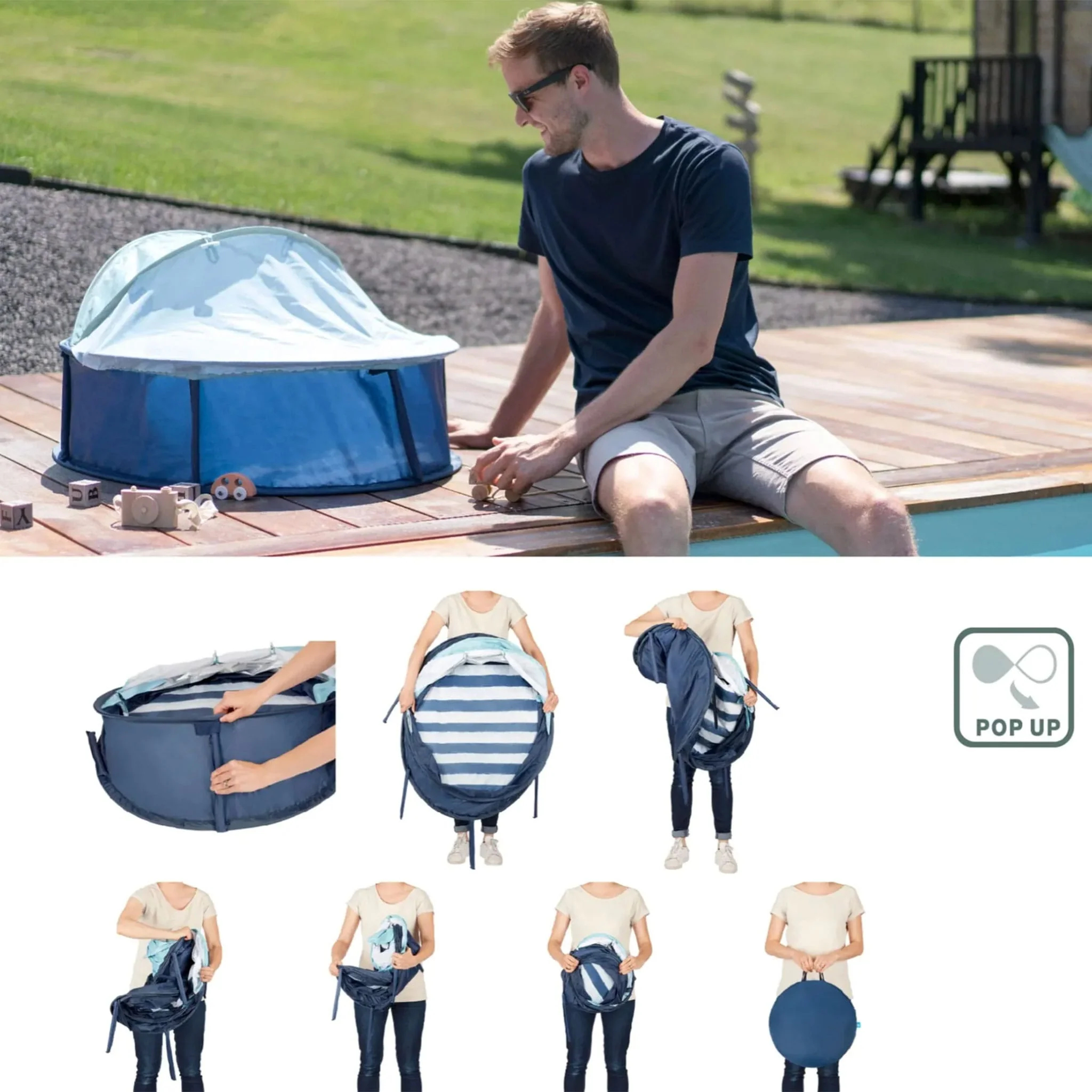 Tente Anti-UV / Anti-Moustique Babyni - Marinière - Image 6